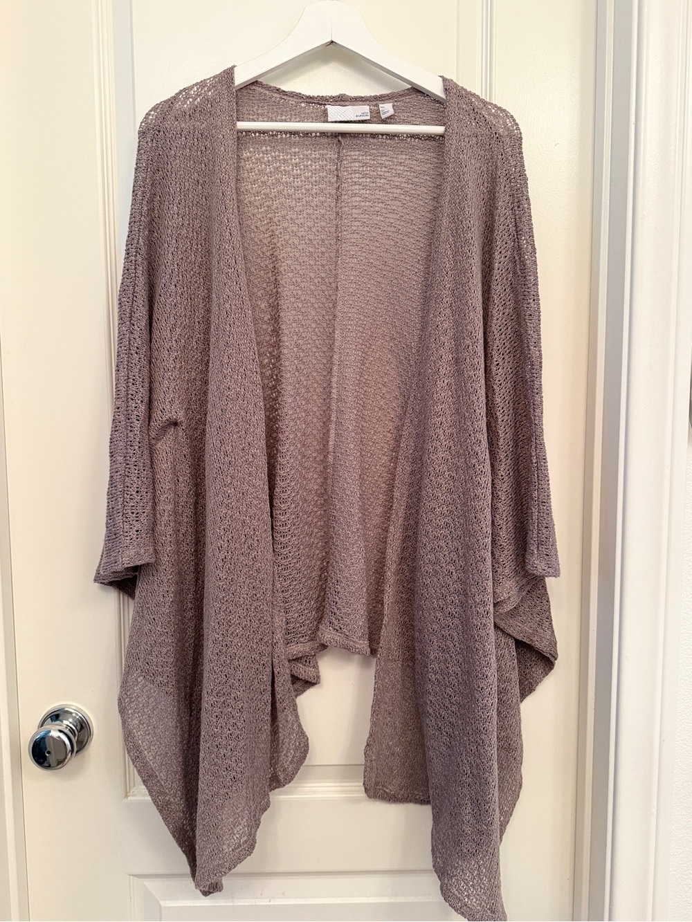 14th & Union Open-Front Taupe Knit Cardigan